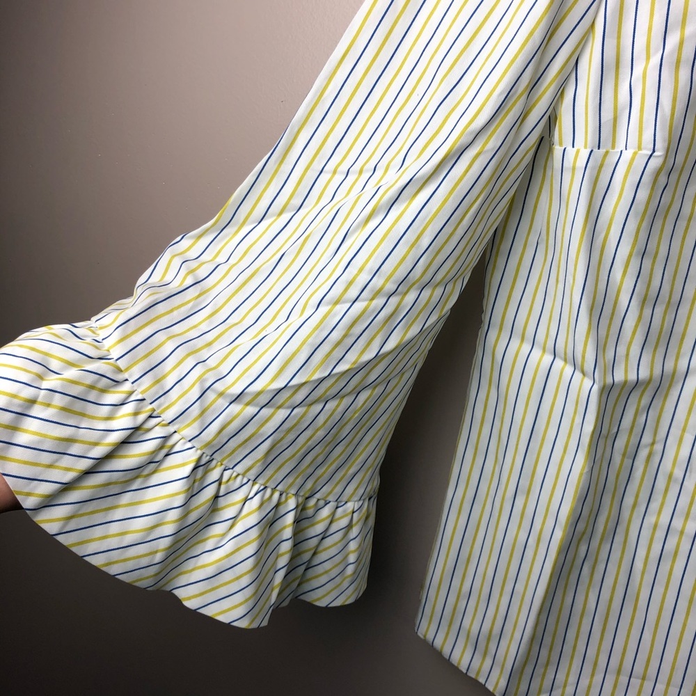 NWOT Massimo Dutti Bell Sleeve Striped Blouse 4 - Picture 3 of 8